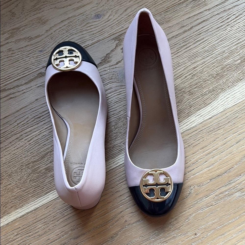 Tory Burch Pink and Black heels